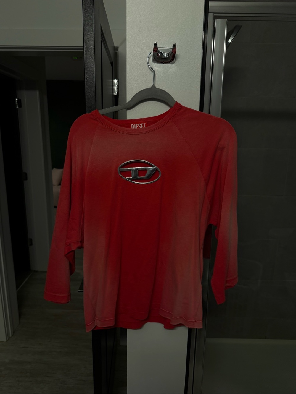 Diesel Red Long-Sleeve Women's Logo Tee